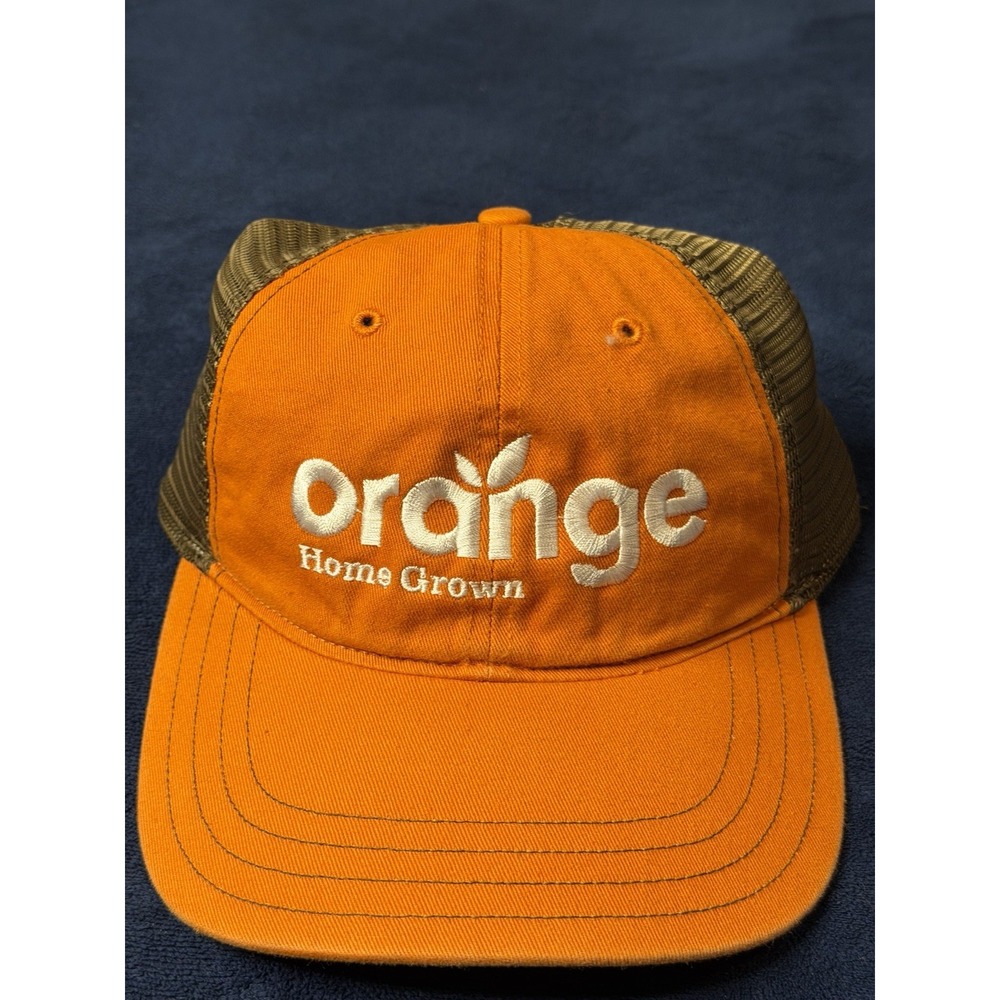 Vintage Richardson 111 Snapback Hat Orange Home Grown Trucker Cap MD/LG